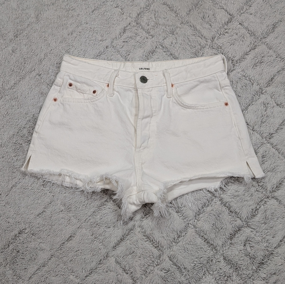 GRLFRND Shorts Womens 25 White Cindy Rock Me Gently Cut Off Denim HR